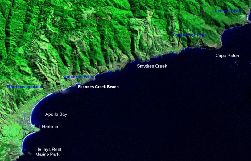 Great Ocean Road Satellite Image Kennett River to Apollo Bay